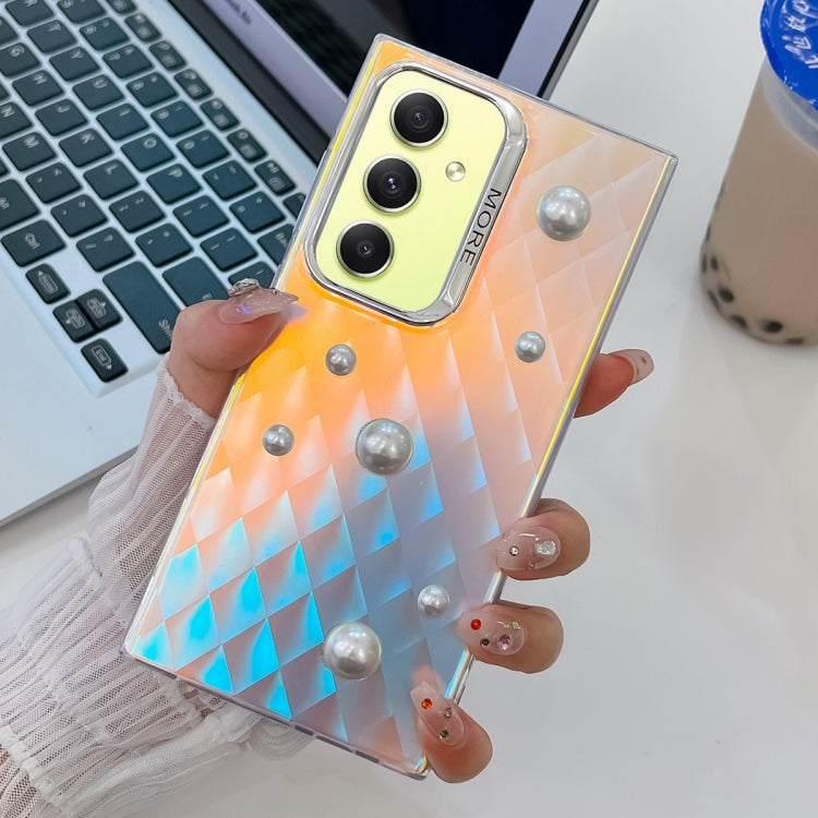 For Samsung Galaxy A34 5G Electroplating Pearl Laser Texture TPU Phone Case