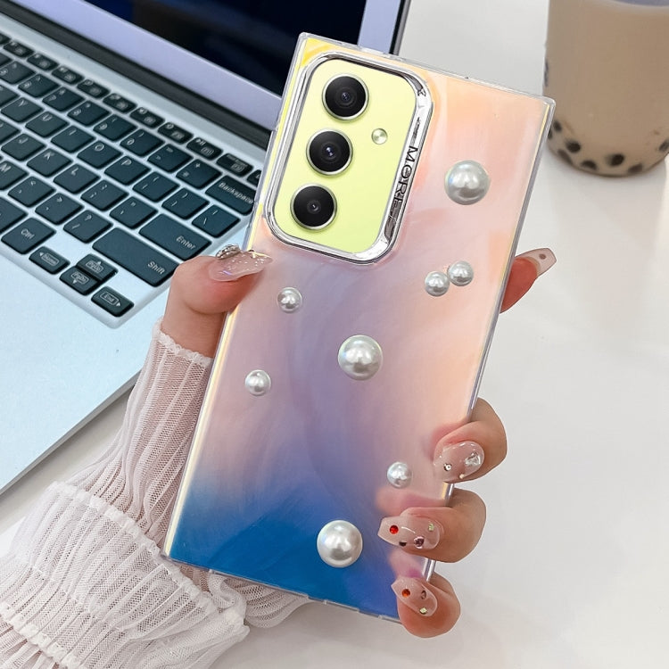 For Samsung Galaxy A34 5G Electroplating Pearl Laser Texture TPU Phone Case
