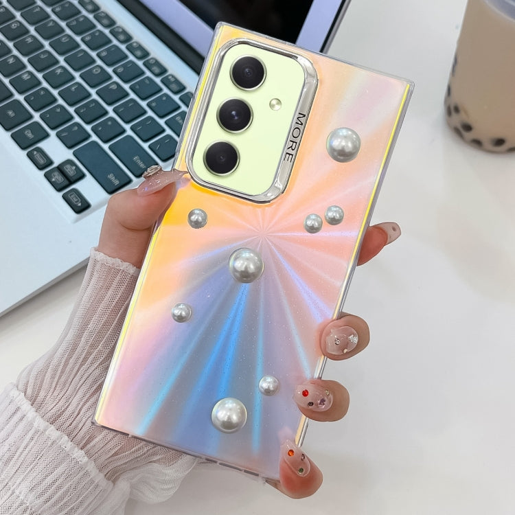 For Samsung Galaxy A54 5G Electroplating Pearl Laser Texture TPU Phone Case