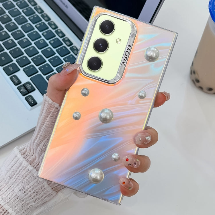 For Samsung Galaxy A54 5G Electroplating Pearl Laser Texture TPU Phone Case