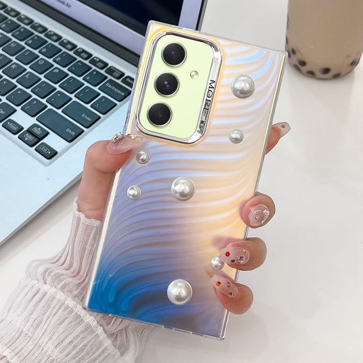 For Samsung Galaxy A54 5G Electroplating Pearl Laser Texture TPU Phone Case