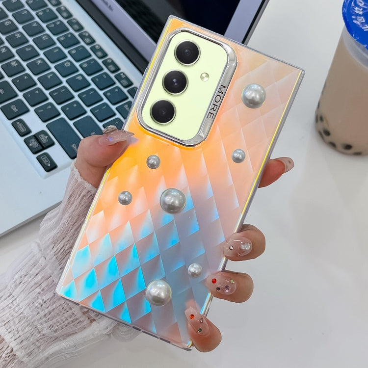 For Samsung Galaxy A54 5G Electroplating Pearl Laser Texture TPU Phone Case