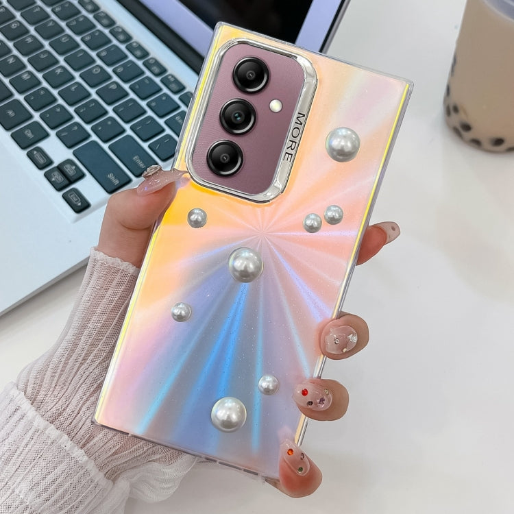For Samsung Galaxy A14 5G Electroplating Pearl Laser Texture TPU Phone Case
