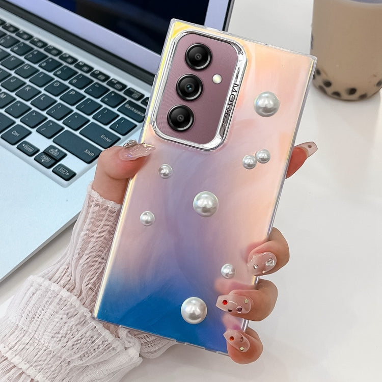 For Samsung Galaxy A14 5G Electroplating Pearl Laser Texture TPU Phone Case