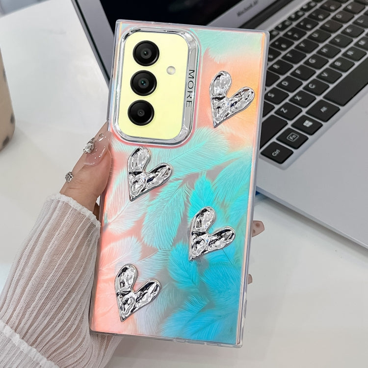 For Samsung Galaxy A15 5G Electroplating 4-Heart Laser Texture TPU Phone Case