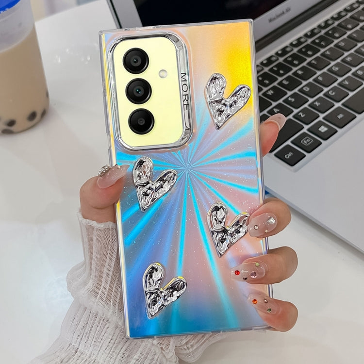 For Samsung Galaxy A15 5G Electroplating 4-Heart Laser Texture TPU Phone Case