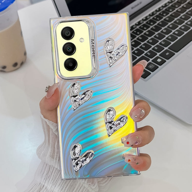 For Samsung Galaxy A15 5G Electroplating 4-Heart Laser Texture TPU Phone Case