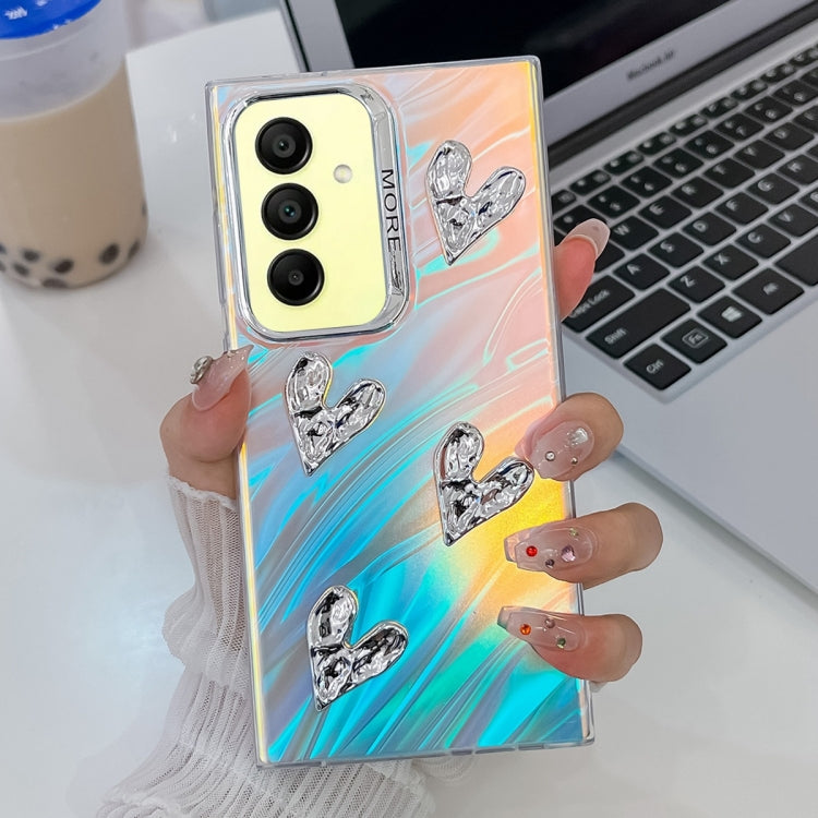 For Samsung Galaxy A15 5G Electroplating 4-Heart Laser Texture TPU Phone Case