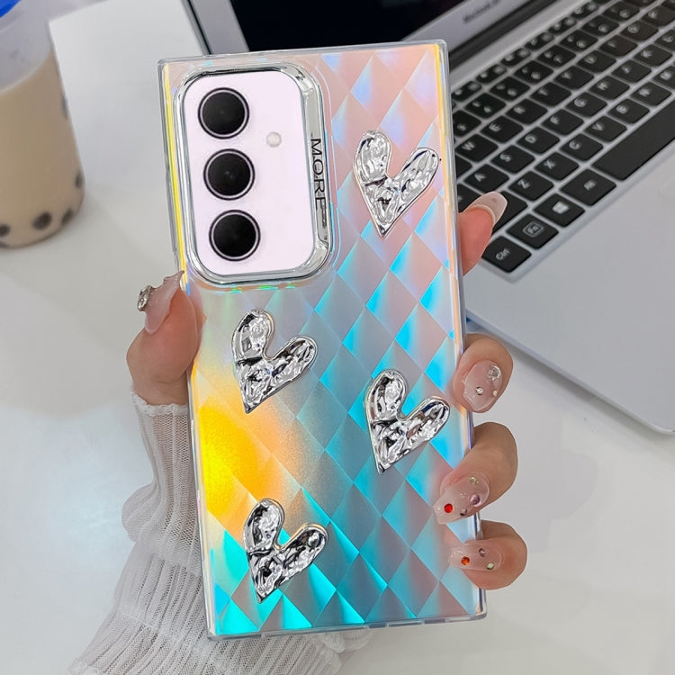 For Samsung Galaxy A35 5G Electroplating 4-Heart Laser Texture TPU Phone Case