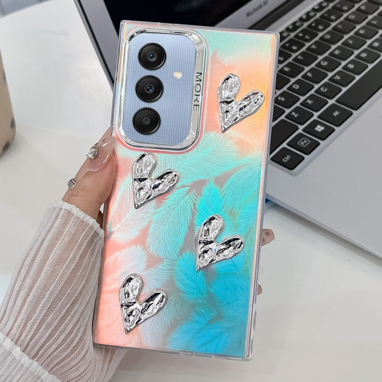 For Samsung Galaxy A25 5G Electroplating 4-Heart Laser Texture TPU Phone Case