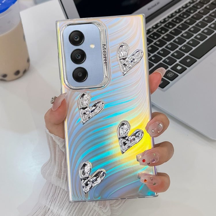 For Samsung Galaxy A25 5G Electroplating 4-Heart Laser Texture TPU Phone Case