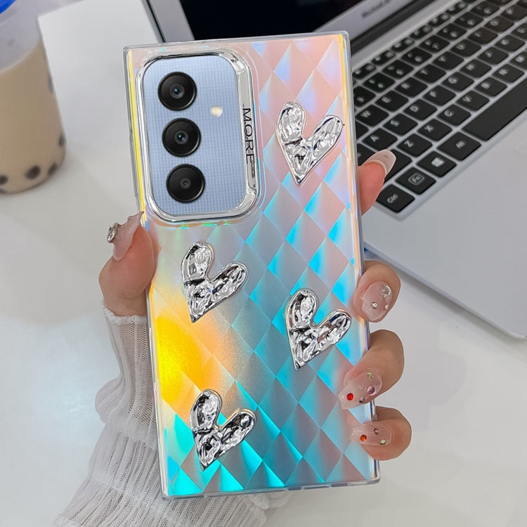 For Samsung Galaxy A25 5G Electroplating 4-Heart Laser Texture TPU Phone Case
