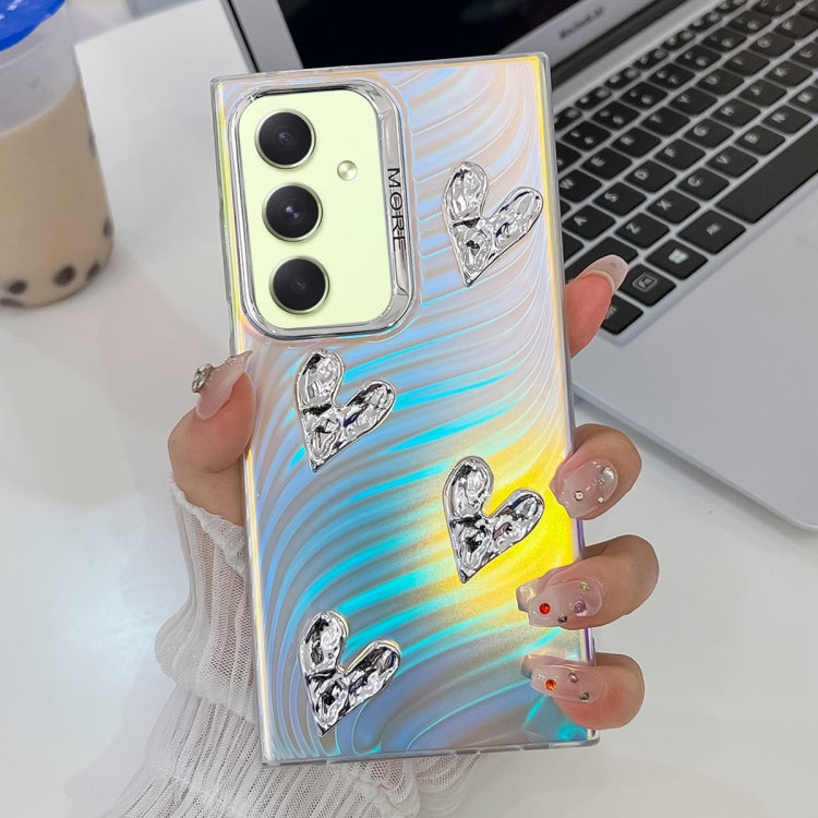 For Samsung Galaxy A54 5G Electroplating 4-Heart Laser Texture TPU Phone Case