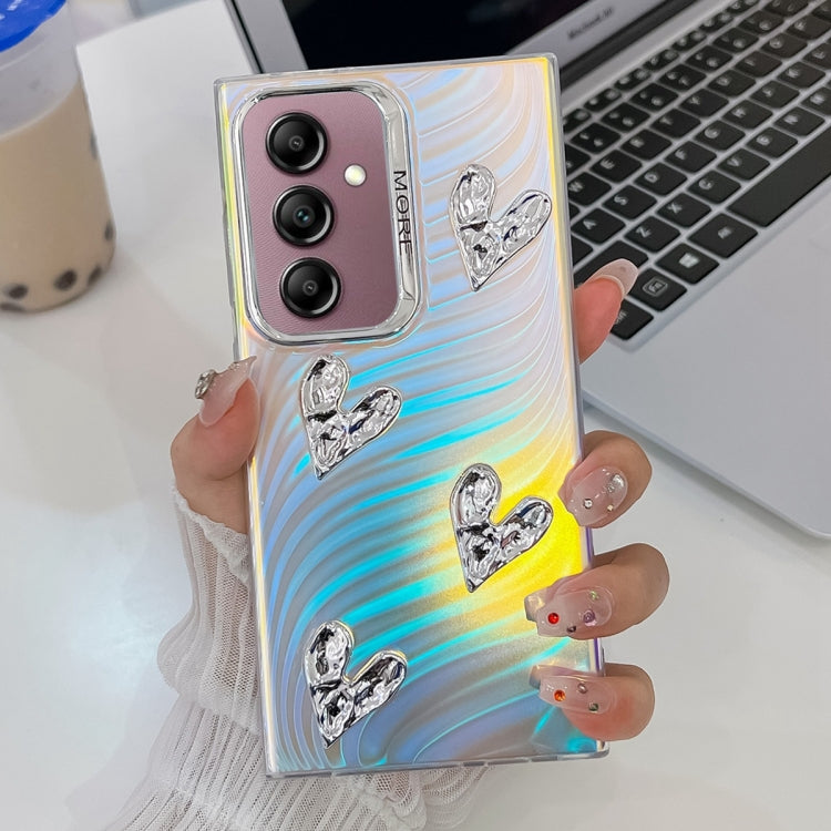 For Samsung Galaxy A14 5G Electroplating 4-Heart Laser Texture TPU Phone Case