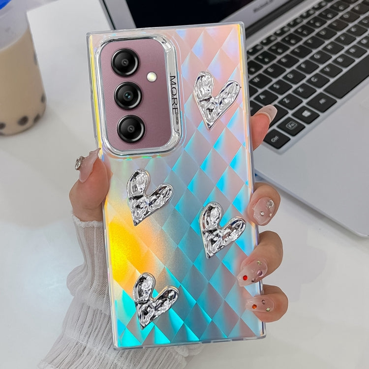 For Samsung Galaxy A14 5G Electroplating 4-Heart Laser Texture TPU Phone Case