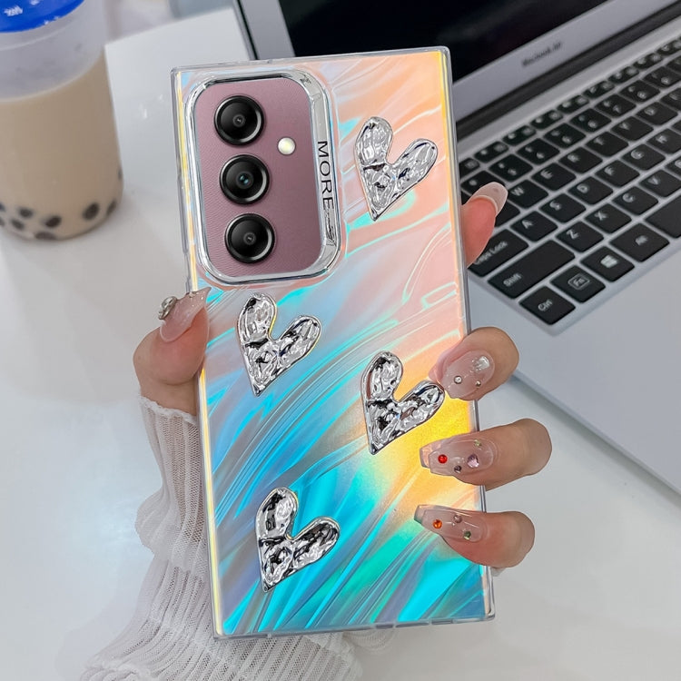 For Samsung Galaxy A14 5G Electroplating 4-Heart Laser Texture TPU Phone Case