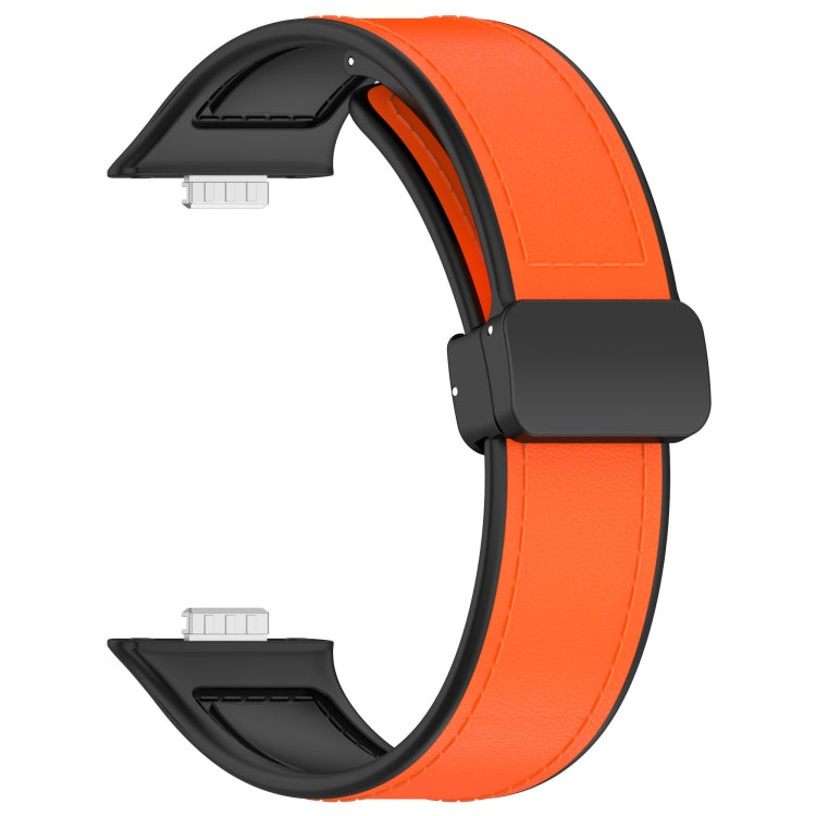 For Huawei Watch Fit 3 Folding Buckle Silicone Fitted Leather Watch Band