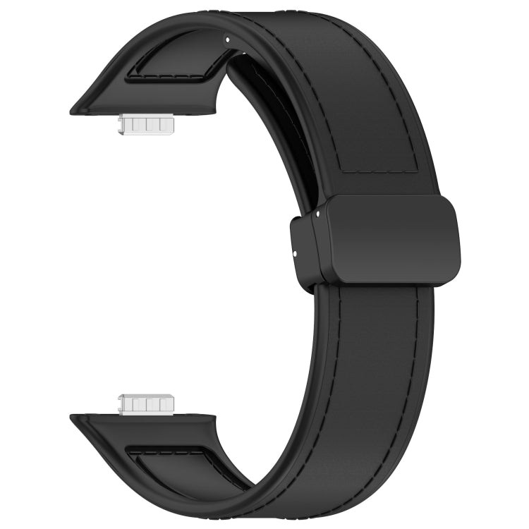 For Huawei Watch Fit 3 Folding Buckle Silicone Fitted Leather Watch Band