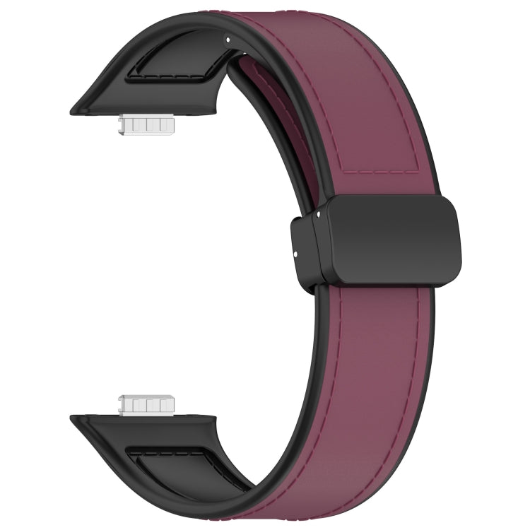 For Huawei Watch Fit 3 Folding Buckle Silicone Fitted Leather Watch Band