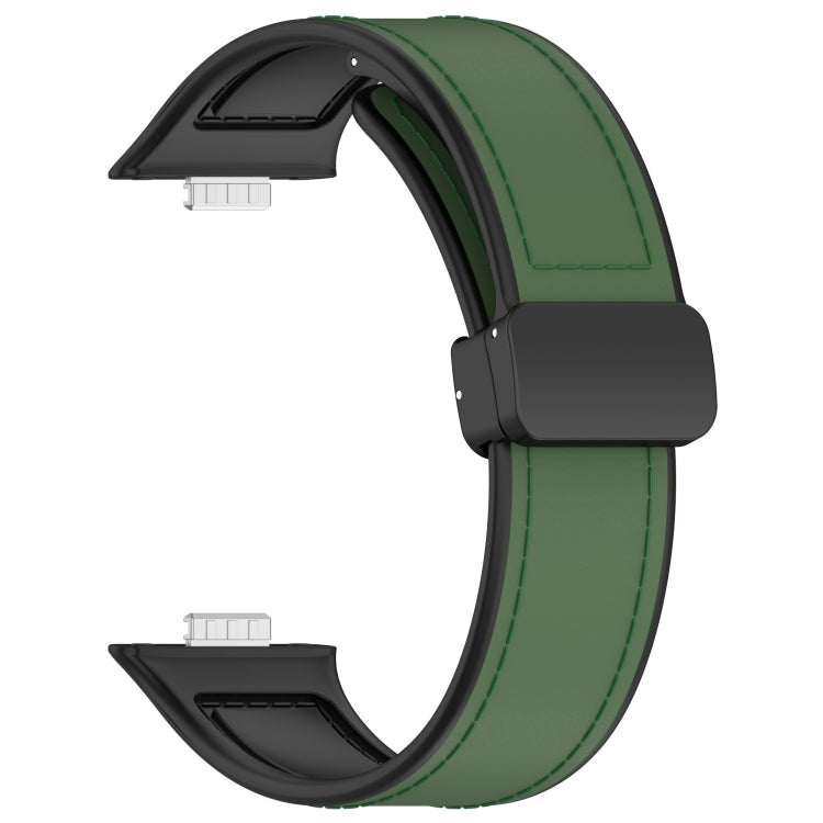 For Huawei Watch Fit 3 Folding Buckle Silicone Fitted Leather Watch Band