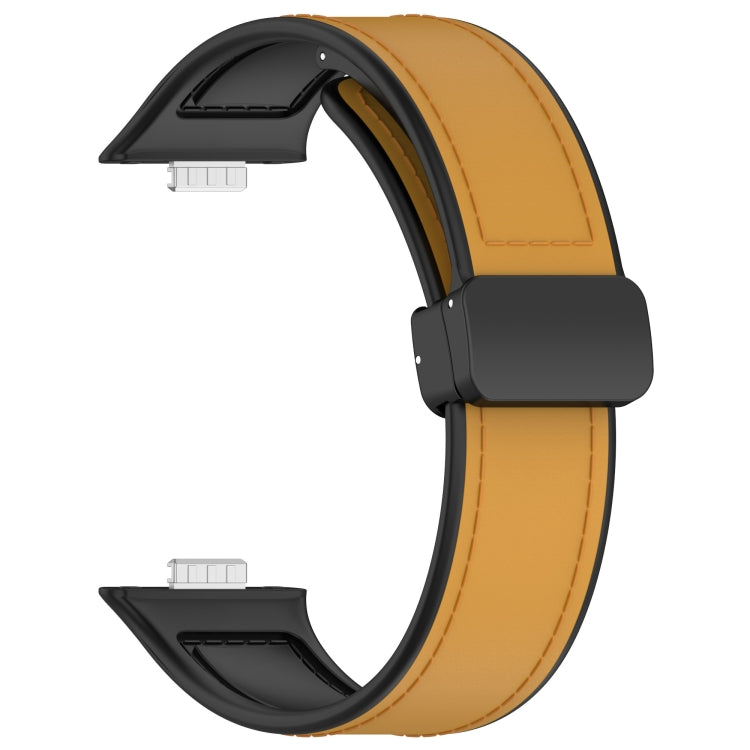 For Huawei Watch Fit 3 Folding Buckle Silicone Fitted Leather Watch Band