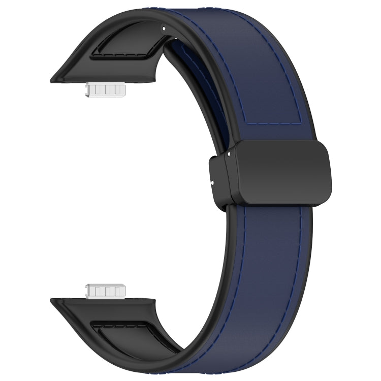 For Huawei Watch Fit 3 Folding Buckle Silicone Fitted Leather Watch Band