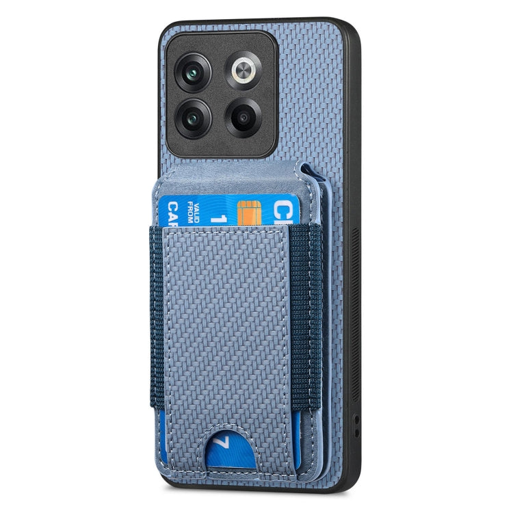 For OnePlus Nord CE3 Carbon Fiber Vertical Flip Wallet Stand Phone Case