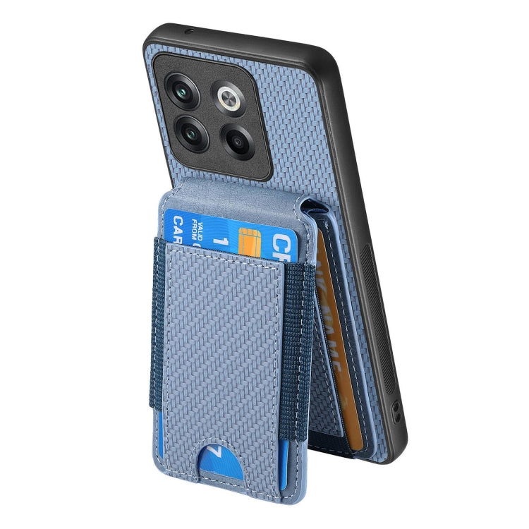 For OnePlus Nord CE3 Carbon Fiber Vertical Flip Wallet Stand Phone Case
