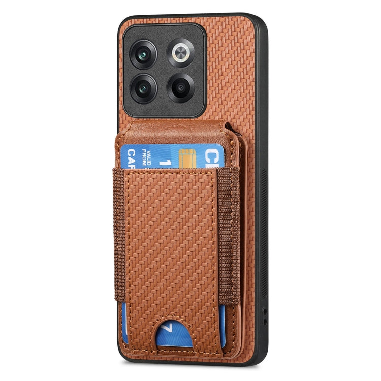 For OnePlus Nord CE3 Carbon Fiber Vertical Flip Wallet Stand Phone Case