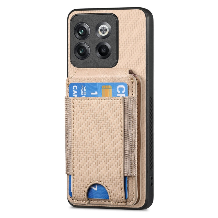 For OnePlus Nord CE3 Carbon Fiber Vertical Flip Wallet Stand Phone Case