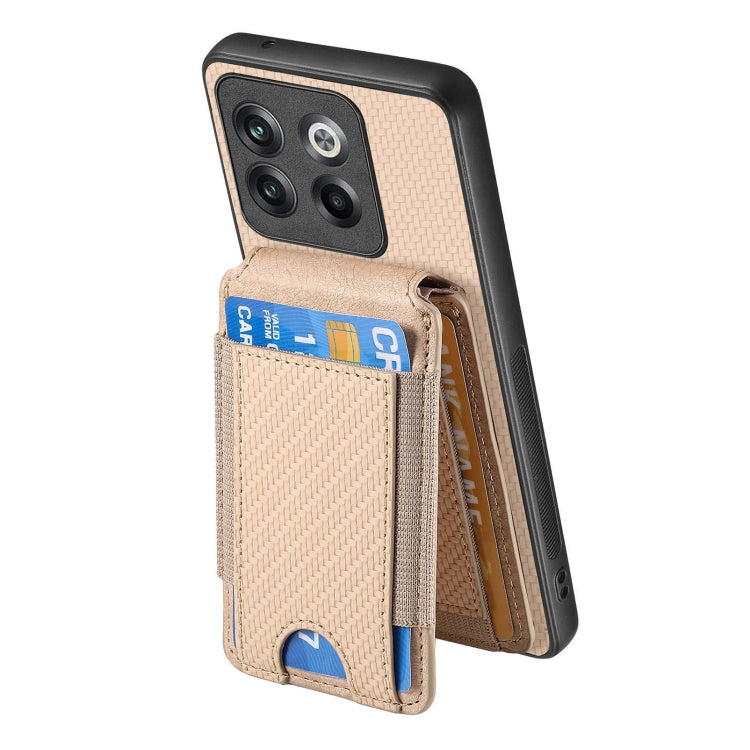 For OnePlus Nord CE3 Carbon Fiber Vertical Flip Wallet Stand Phone Case