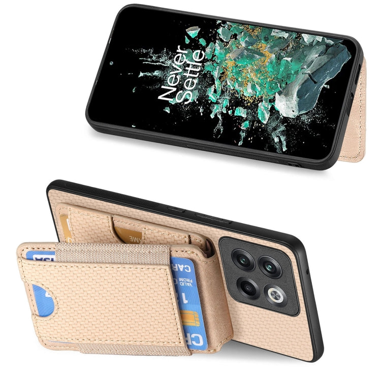 For OnePlus Nord CE3 Carbon Fiber Vertical Flip Wallet Stand Phone Case