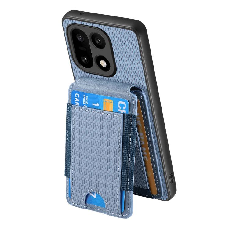 For OnePlus 15 Carbon Fiber Vertical Flip Wallet Stand Phone Case