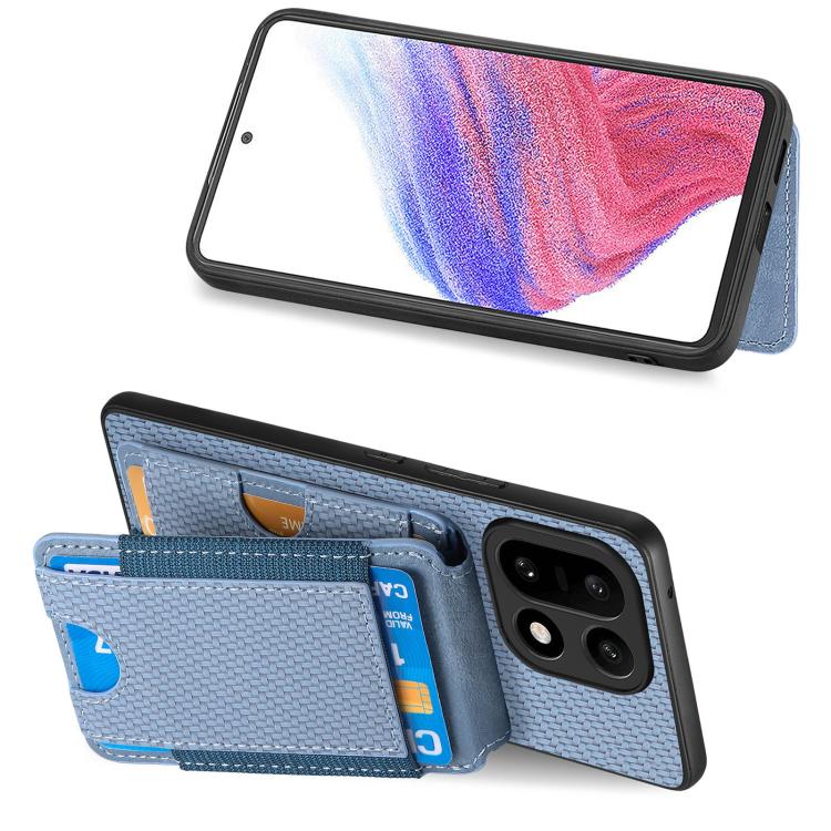 For OnePlus 15 Carbon Fiber Vertical Flip Wallet Stand Phone Case