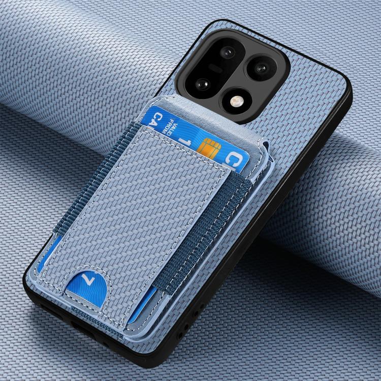 For OnePlus 15 Carbon Fiber Vertical Flip Wallet Stand Phone Case