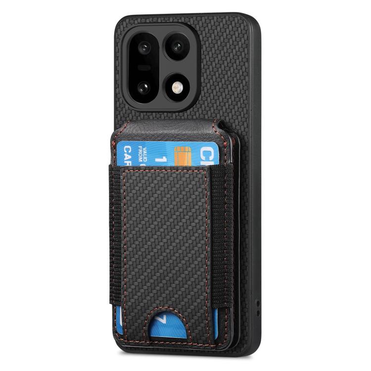 For OnePlus 15 Carbon Fiber Vertical Flip Wallet Stand Phone Case