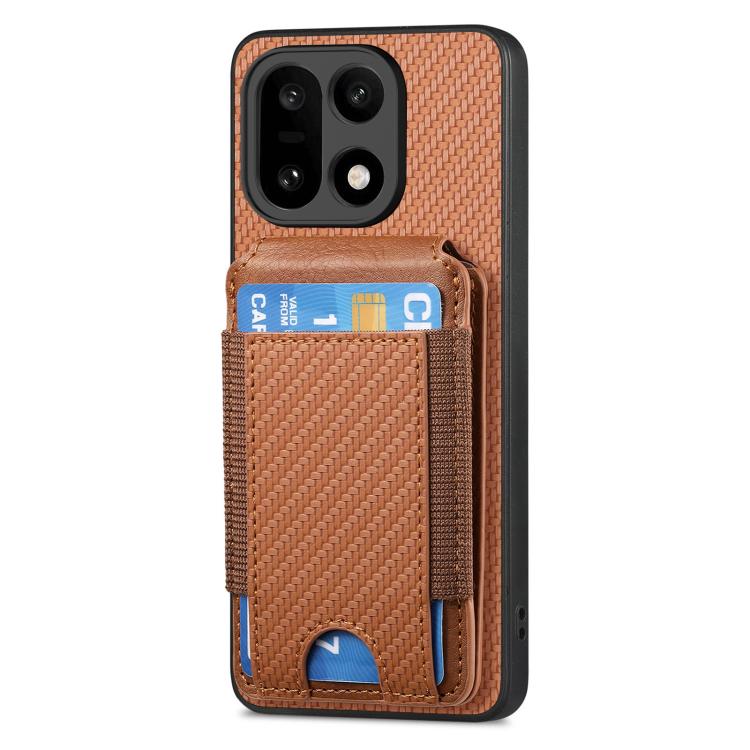 For OnePlus 15 Carbon Fiber Vertical Flip Wallet Stand Phone Case