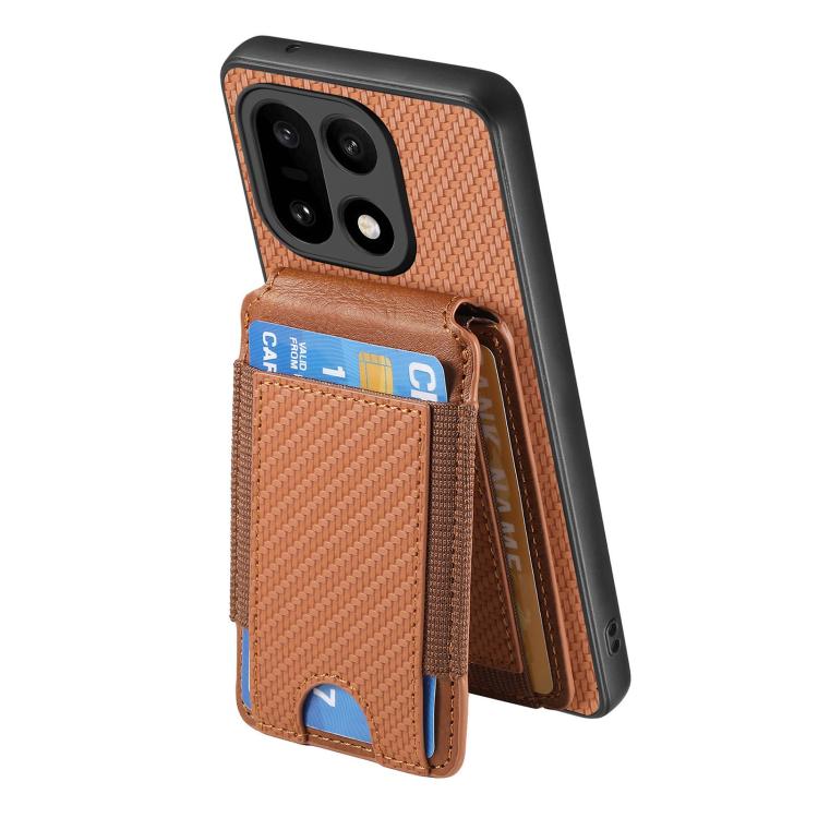 For OnePlus 15 Carbon Fiber Vertical Flip Wallet Stand Phone Case