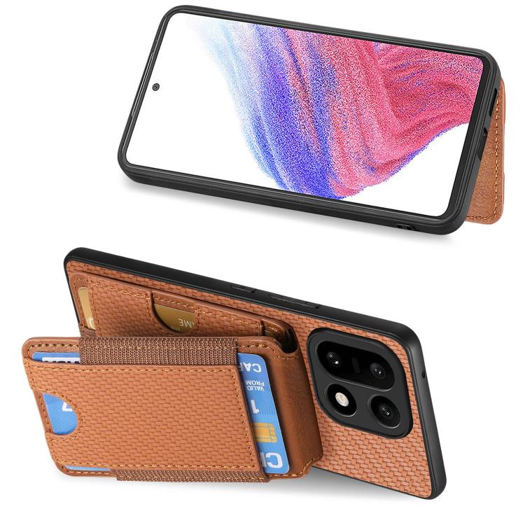 For OnePlus 15 Carbon Fiber Vertical Flip Wallet Stand Phone Case
