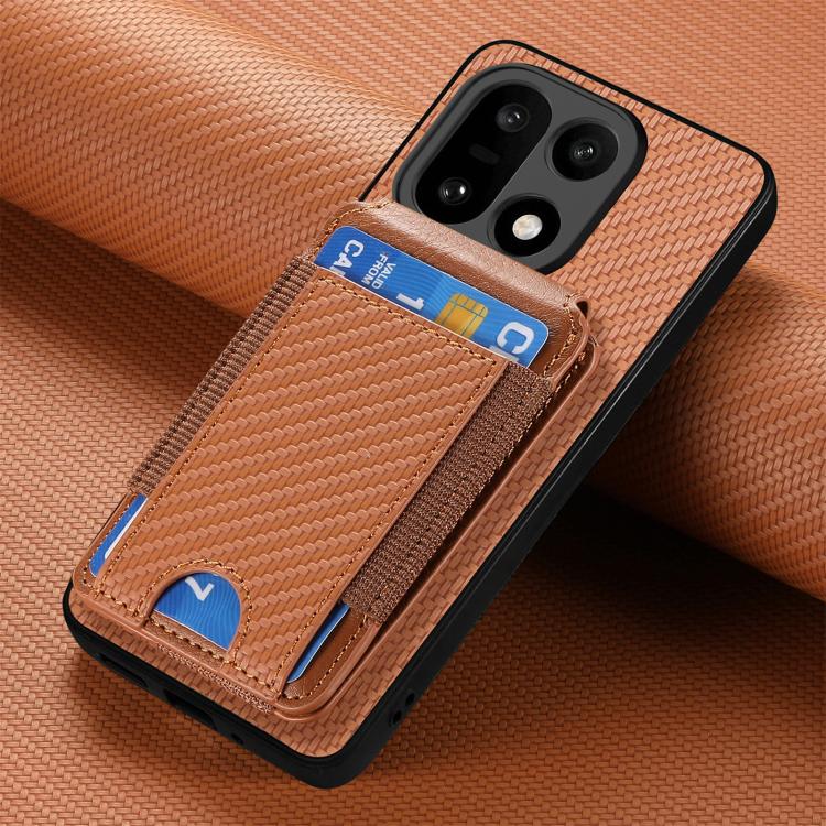 For OnePlus 15 Carbon Fiber Vertical Flip Wallet Stand Phone Case