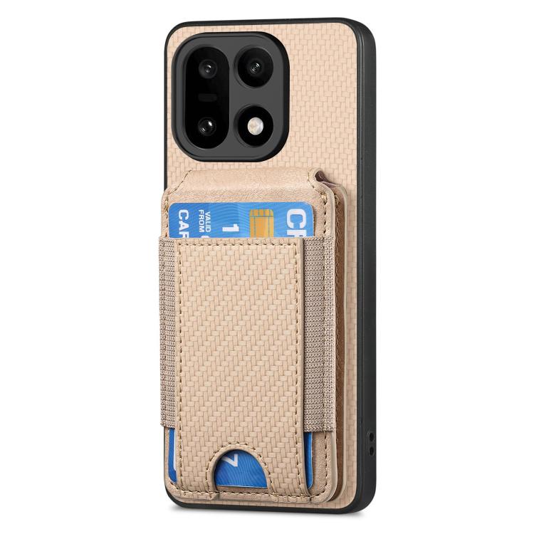 For OnePlus 15 Carbon Fiber Vertical Flip Wallet Stand Phone Case