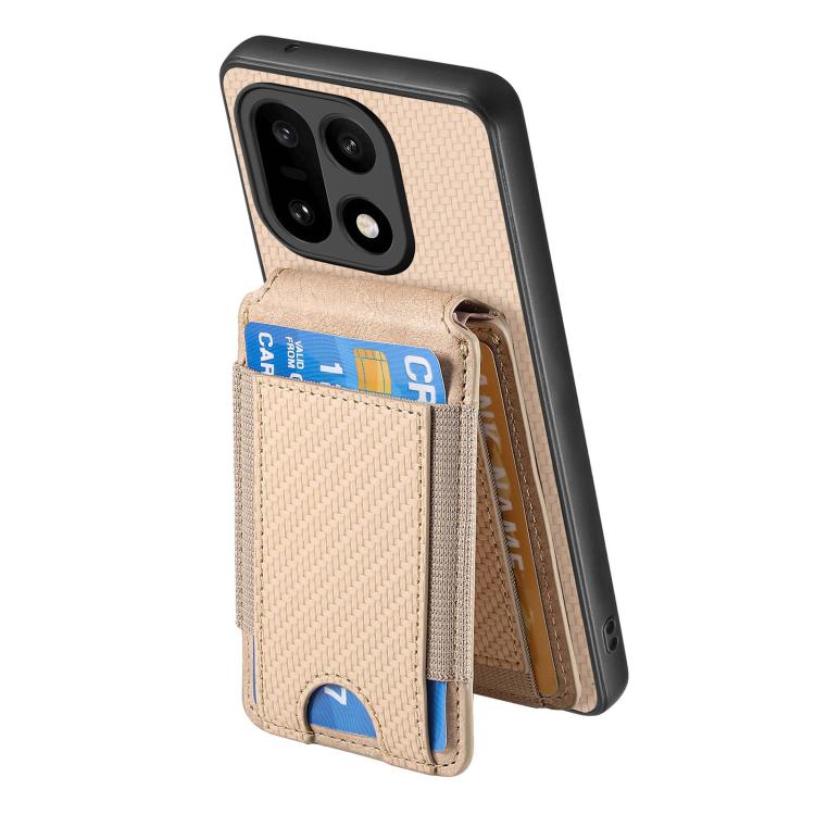For OnePlus 15 Carbon Fiber Vertical Flip Wallet Stand Phone Case