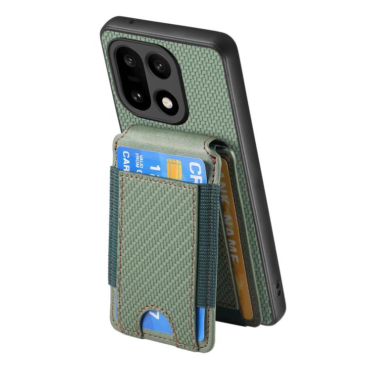 For OnePlus 15 Carbon Fiber Vertical Flip Wallet Stand Phone Case