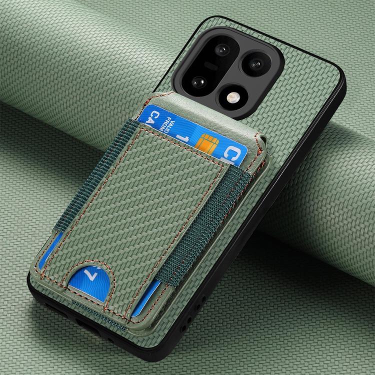 For OnePlus 15 Carbon Fiber Vertical Flip Wallet Stand Phone Case
