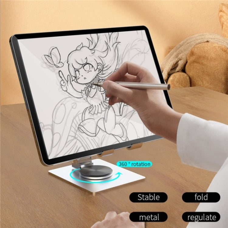 YY-022 360 Degree Rotation Aluminum Alloy Desktop Phone Tablet Holder