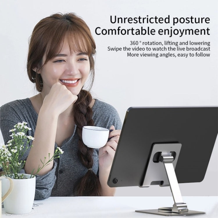 YY-022 360 Degree Rotation Aluminum Alloy Desktop Phone Tablet Holder