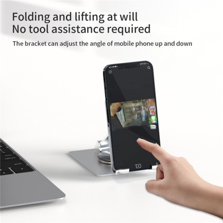 YY-022 360 Degree Rotation Aluminum Alloy Desktop Phone Tablet Holder