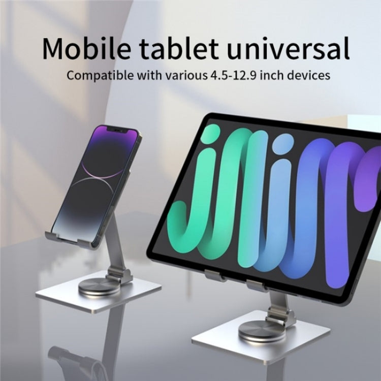 YY-022 360 Degree Rotation Aluminum Alloy Desktop Phone Tablet Holder