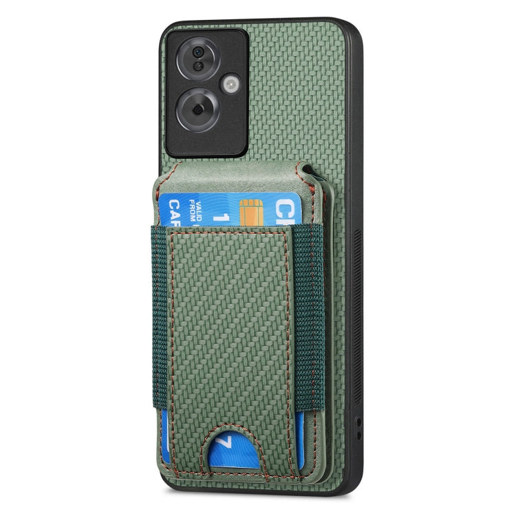 For OPPO A58 4G Carbon Fiber Vertical Flip Wallet Stand Phone Case