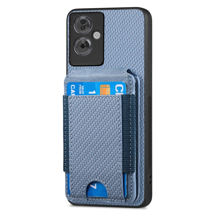 For OPPO Reno7 4G Carbon Fiber Vertical Flip Wallet Stand Phone Case